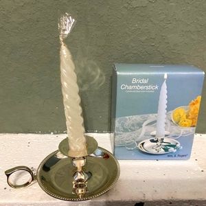Bridal Chamberstick - Candle and silver holder.